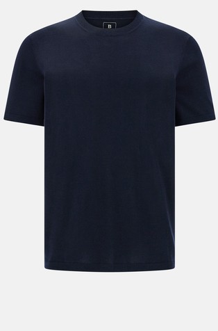 BOGGI MILANO Knitted Merino Wool T-Shirt Navy 3
