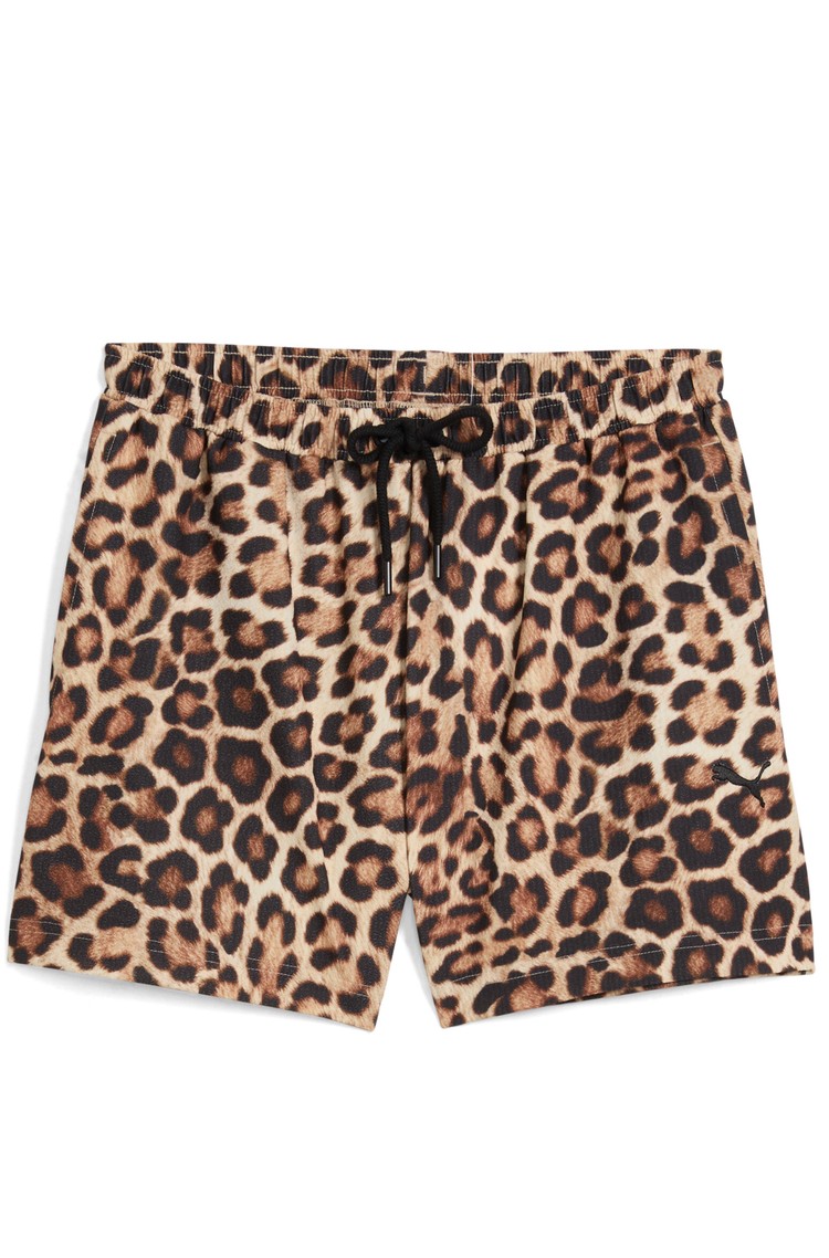 PUMA Kratke hlače z leopardjim vzorcem in A-krojem Bež - Beige / Brown 