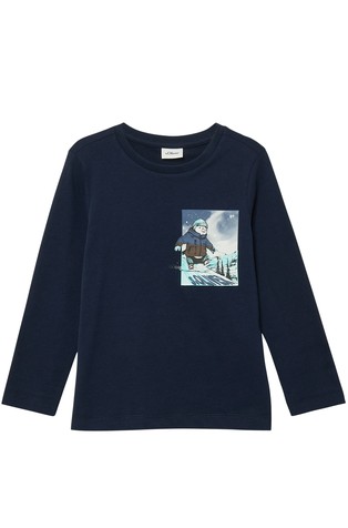 Cotton long-sleeved shirt with print