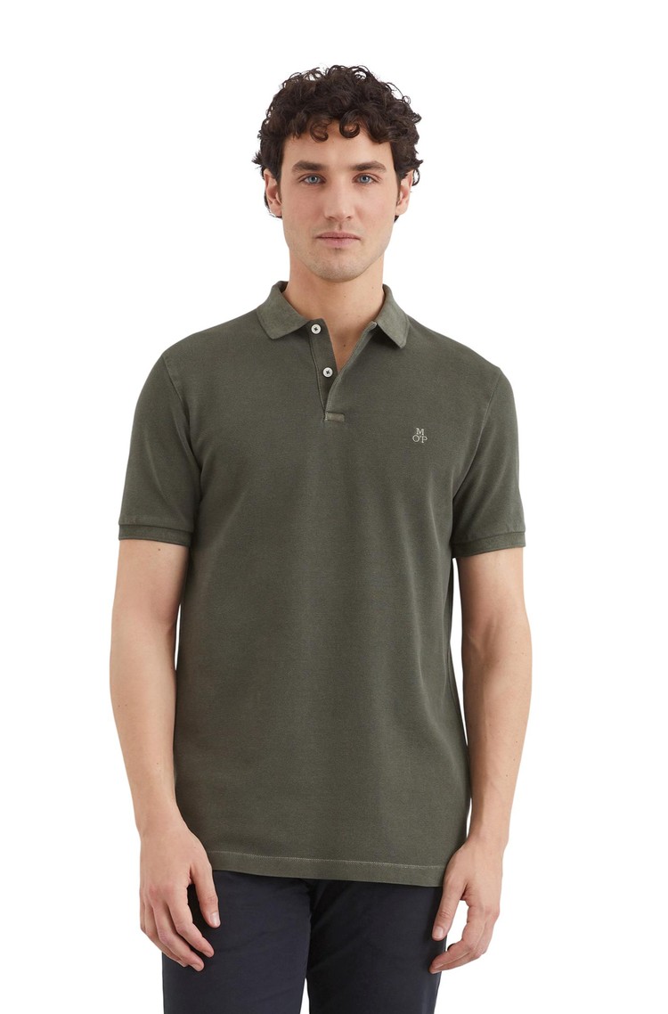 MARC O'POLO Polo majica s kratkimi rokavi iz raztegljivega bombažnega pikéja Siva - Neverland Iron 