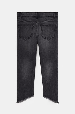SISLEY Jeans hlače z visokim pasom in raztrganinami Siva - Gray 2