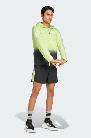 ADIDAS Own the Run Colorblock Hooded Jacket Green / Black 3