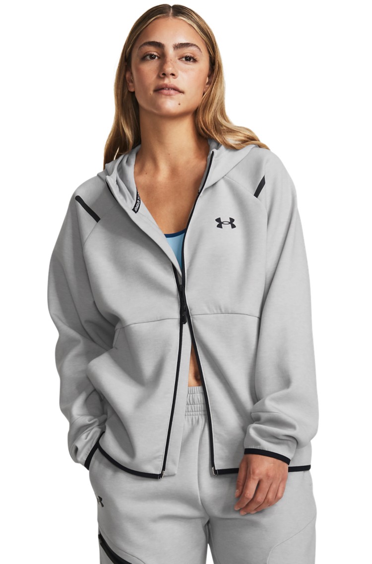 UNDER ARMOUR Unstoppable Fleece Full-Zip Hoody Mod Gray / Black 