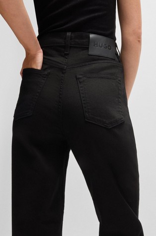 HUGO BOSS Regular fit jeans hlače iz raztegljivega denima Črna - Black 3