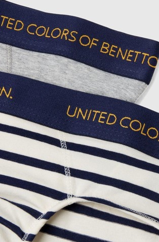 BENETTON Paket 2 spodnjic iz raztegljivega organskega bombaža Večbarvna - Multi 3