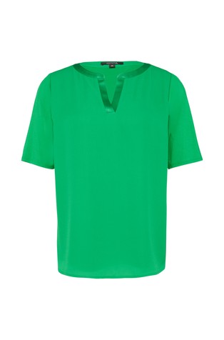COMMA Top in a mix of materials with a satin trim Green 4