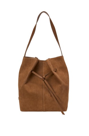 Hobo torba iz semiša z dodatno odstranljivo torbico