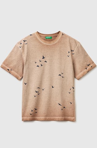 Oversized fit bombažna majica s potiskom