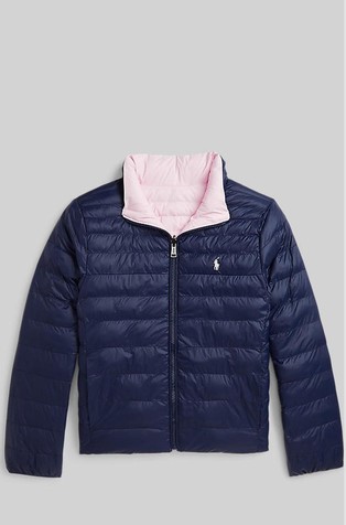 RALPH LAUREN P-layer 2 obojestranska prešita bunda Večbarvna - Hint Of Pink / Newport Navy 3