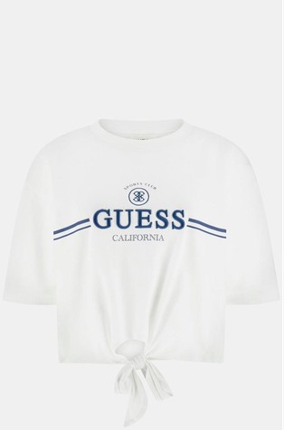 Cropped graphic T-shirt with bow