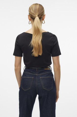 VERO MODA VMPANDA T-shirt in modal-blend Black 2