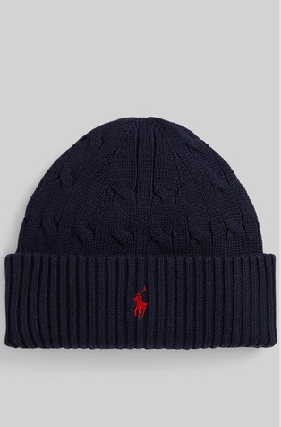 Cable-knit cotton hat