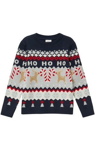 Pleten pulover z božičnimi motivi