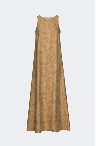 Midi obleka brez rokavov iz viskozne mešanice