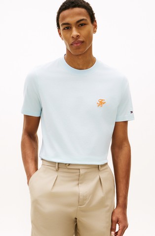 Majica iz jerseya z vezenim logotipom