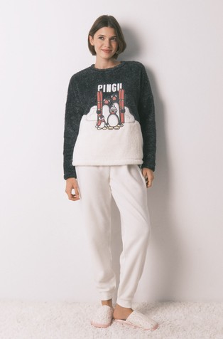 Pingu kosmatena pižama z dolgimi rokavi