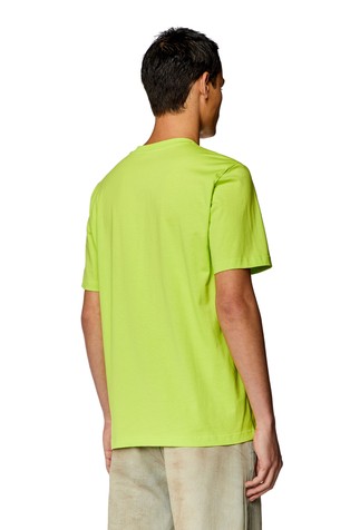 DIESEL Majica z vezenim mikro logotipom Zelena - Green Fluo 2