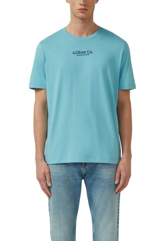 Bombažna majica s kratkimi rokavi in logo potiskom