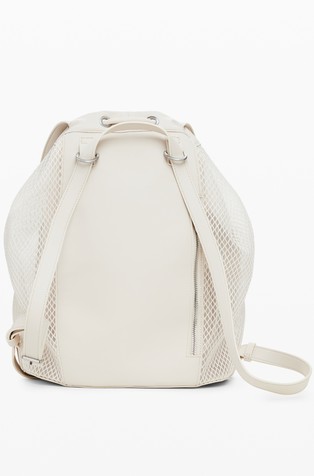 DESIGUAL Medium mesh drawstring backpack White 4