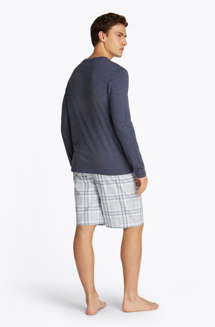 TOMMY HILFIGER Logo zgornji del pižame z dolgimi rokavi Modra - Blue 2