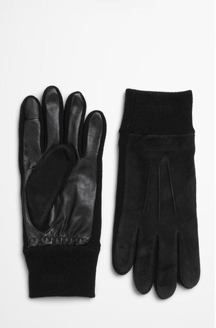 Usnjene rokavice s pletenimi vstavki