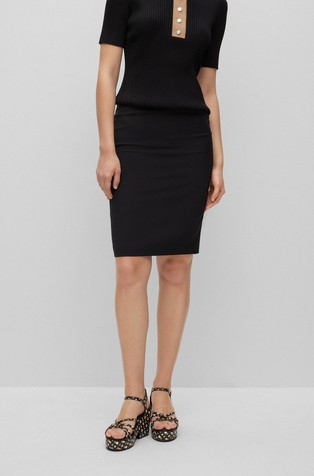 Slim-fit pencil skirt in virgin wool