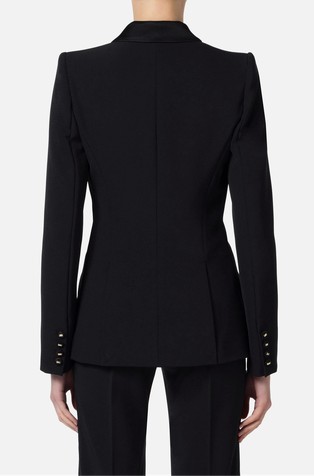 ELISABETTA FRANCHI Crêpe tuxedo jacket with satin lapels Black 2
