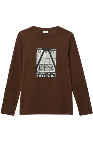 Cotton long-sleeved shirt with print