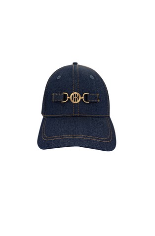 Metall logo denim hat
