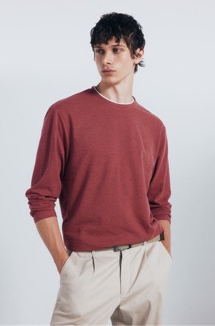 Double melange long sleeve T-shirt