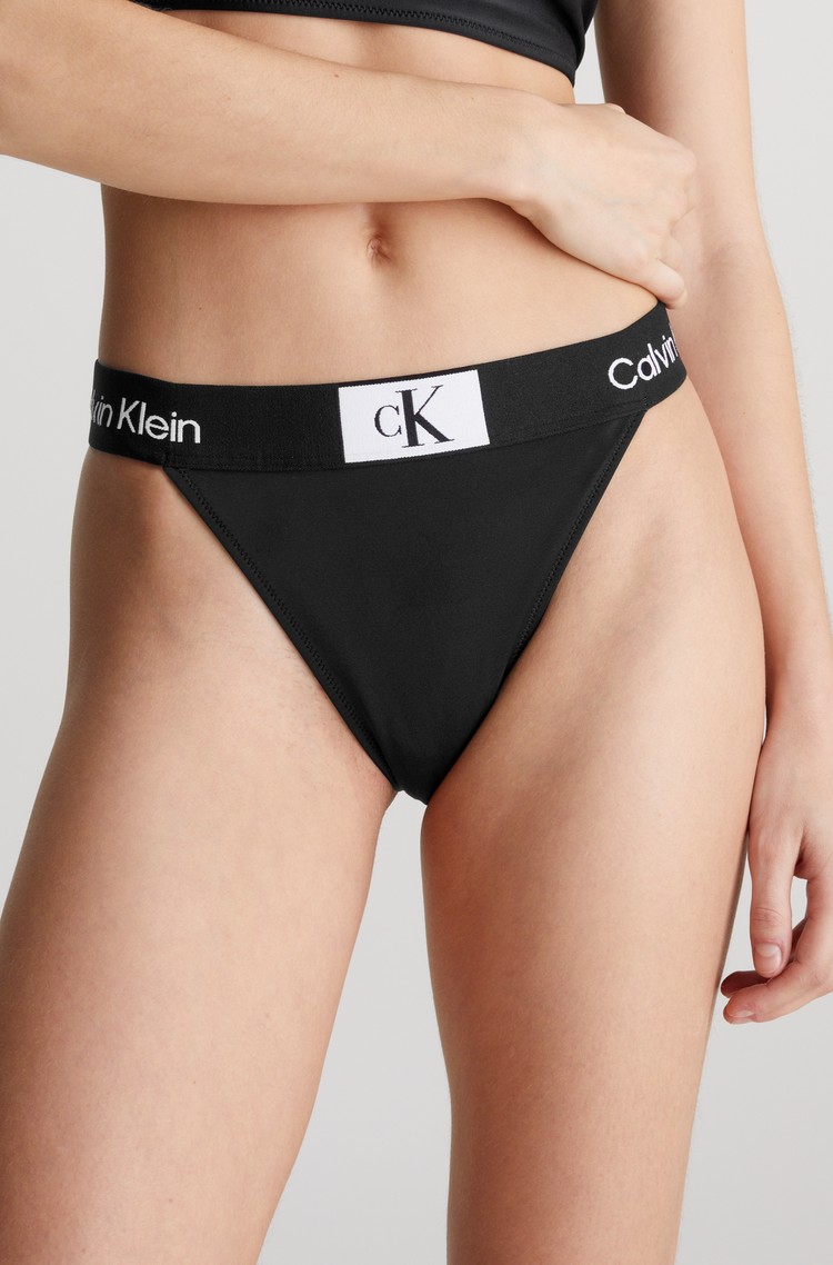 CALVIN KLEIN High Waisted Bikini Bottoms - CK96 Black 