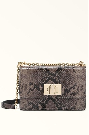 Mini Crossbody Bag in Snakeskin-effect Leather