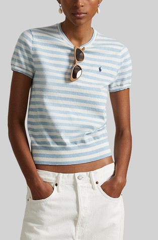 Striped Short-sleeve Sweater