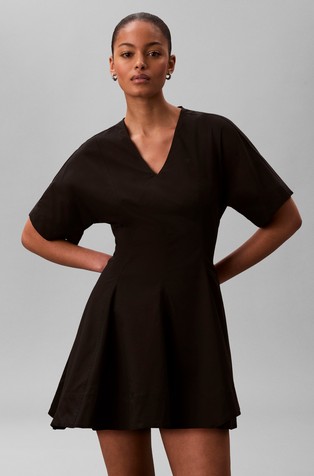 Mini obleka iz bombažnega poplina