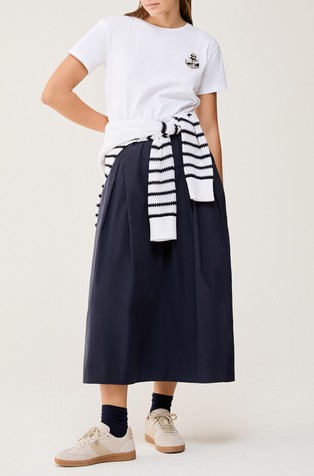 Water-repellent technical fabric skirt