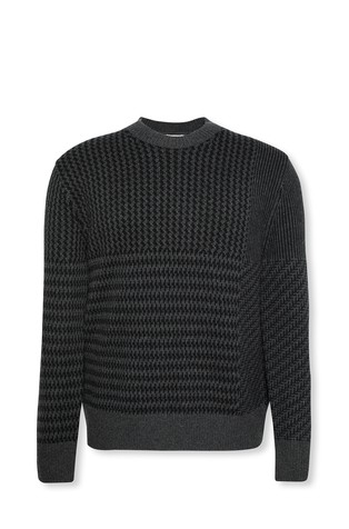 Wool Blend Patterned Crewneck Jumper
