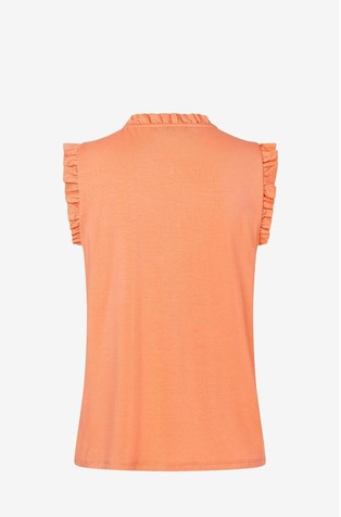 MORE &amp; MORE Jersey viscose top with ruffles Orange 2