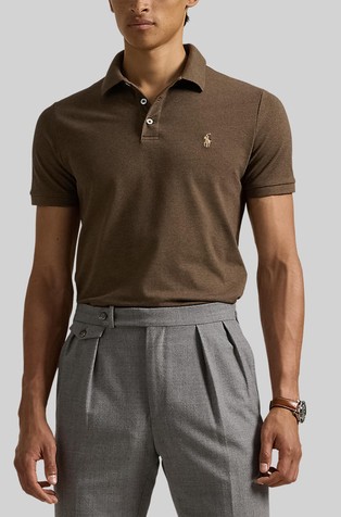 Custom slim fit raztegljiva polo majica z mrežasto strukturo