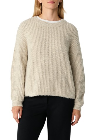 Pleten pulover s svetlečimi vlakni