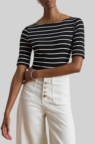 Striped boatneck top