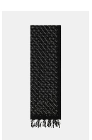 Monogram knit scarf with rhinestones