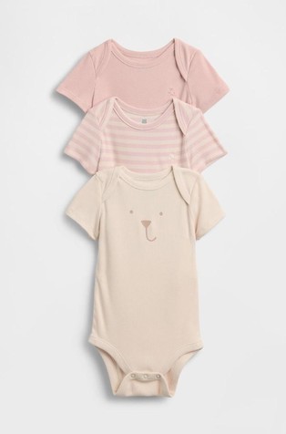 Paket 3 bodijev s kratkimi rokavi za dojenčke