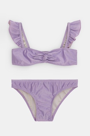 Bikini with lurex and flounces