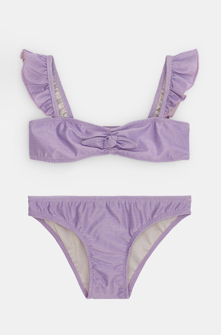 BENETTON Bikini with lurex and flounces Purple 