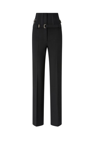 Hlače s povišanim vstavkom v pasu in paščki