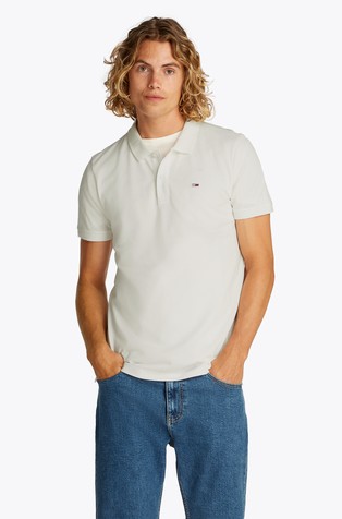 Slim fit polo majica z logo zastavico