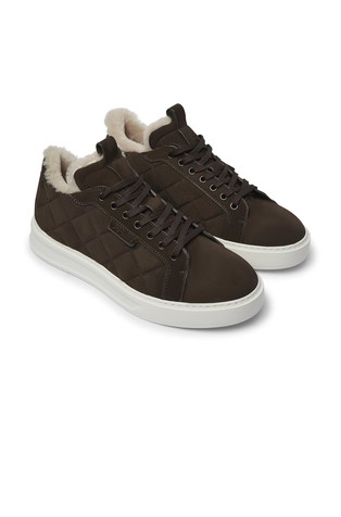 FABI Quilted leather sneakers Brown 2