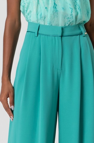 FRACOMINA Palazzo pant with high waist Turquoise 4