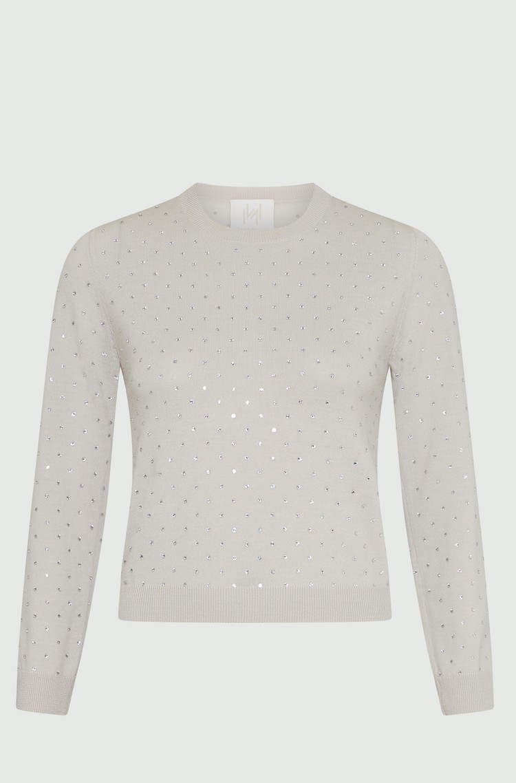 MARELLA Monochrome wool jumper with studs Wool White 