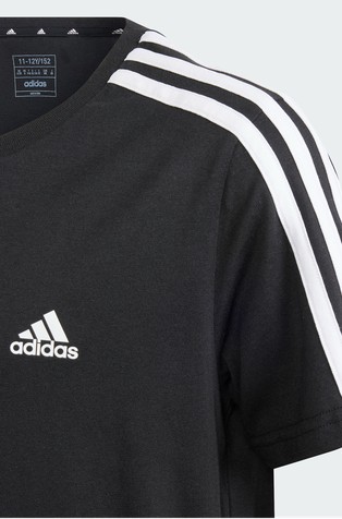 ADIDAS Essentials 3-Stripes bombažna obleka Črna - Black 3